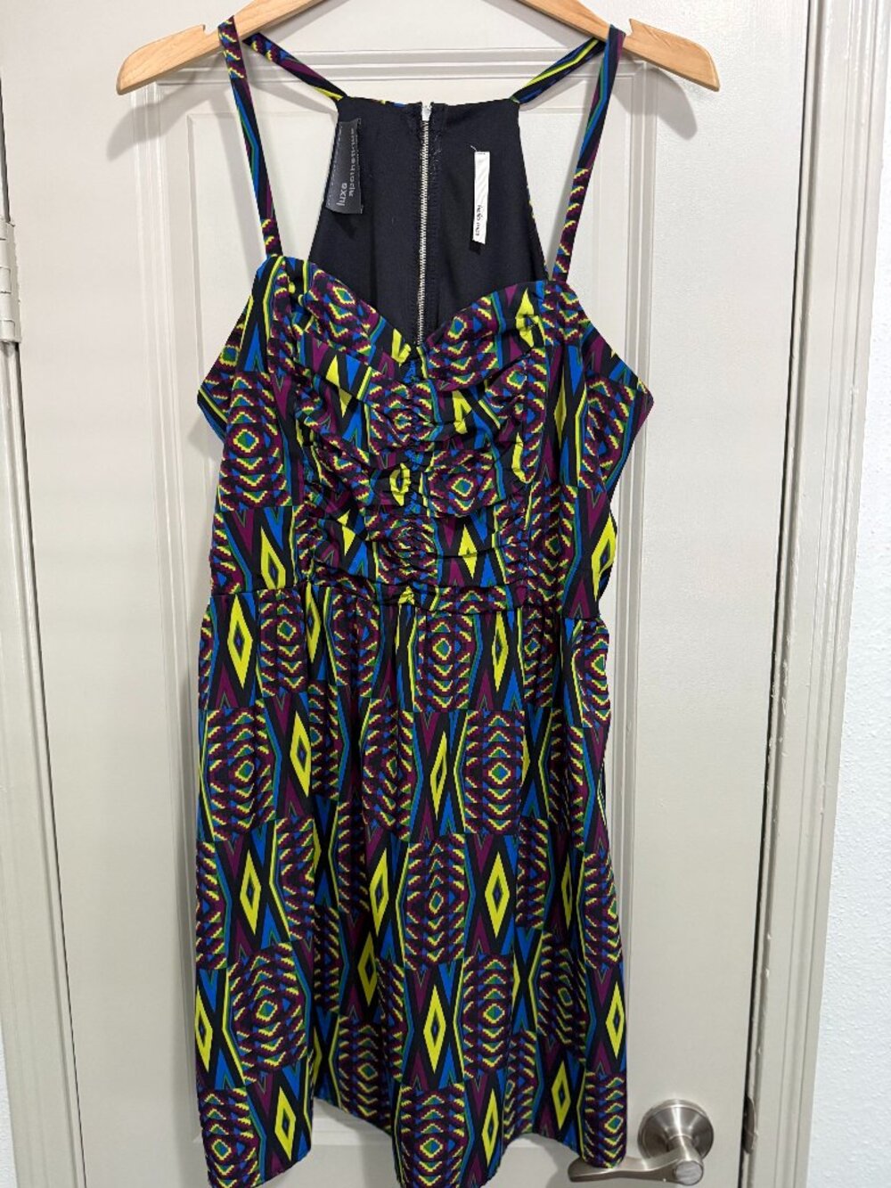 Luxe Apothetique Multi-Color Geometric Pattern Multicolor Women's Dress Sz Large